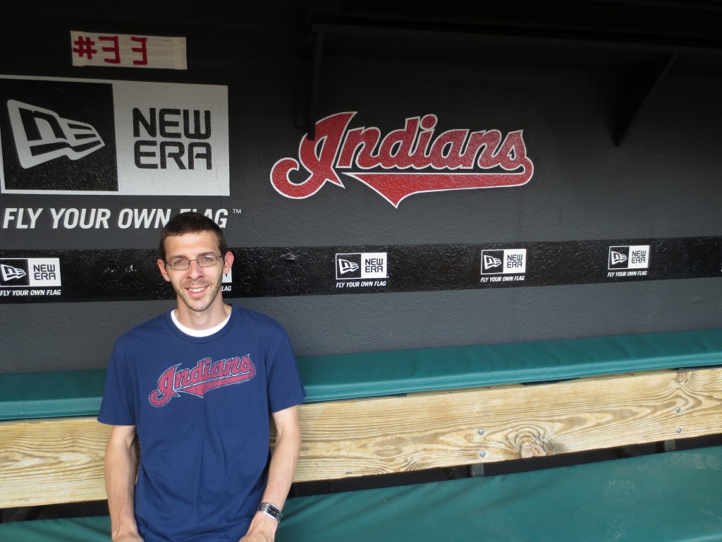 Birthday Boy in the Indians' Dugout